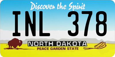 ND license plate INL378