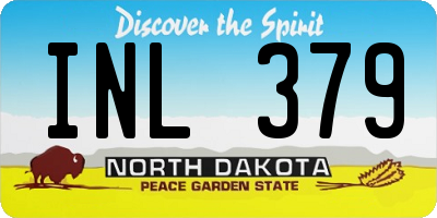 ND license plate INL379
