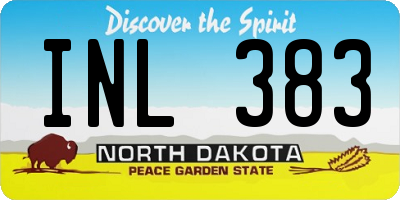 ND license plate INL383