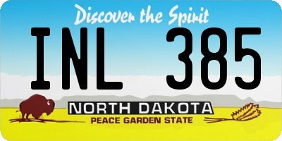 ND license plate INL385