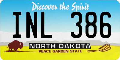 ND license plate INL386