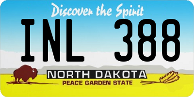 ND license plate INL388