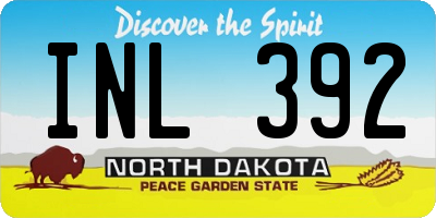ND license plate INL392