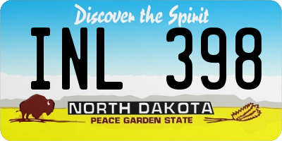 ND license plate INL398