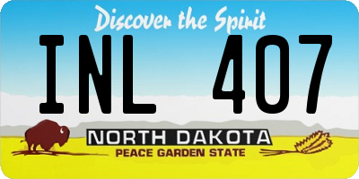 ND license plate INL407