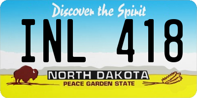 ND license plate INL418