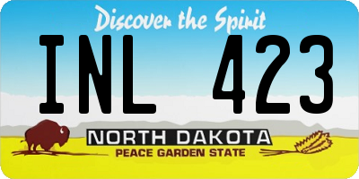 ND license plate INL423