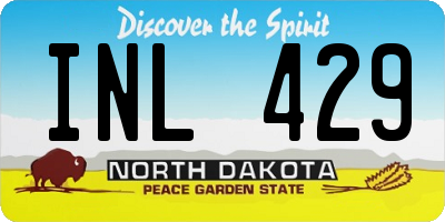 ND license plate INL429
