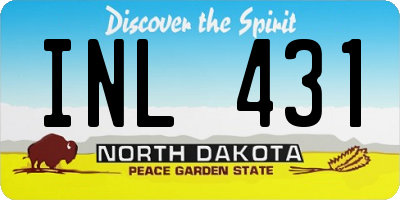 ND license plate INL431