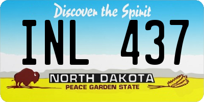 ND license plate INL437