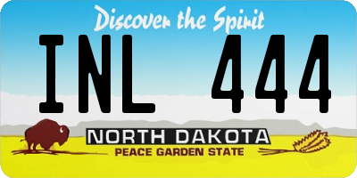 ND license plate INL444