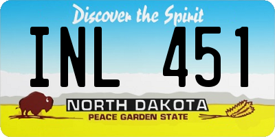 ND license plate INL451