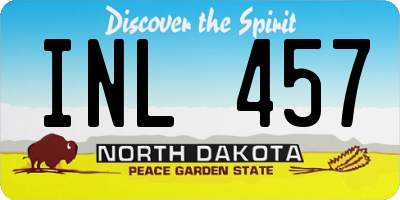ND license plate INL457