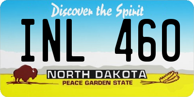 ND license plate INL460