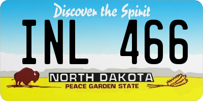 ND license plate INL466