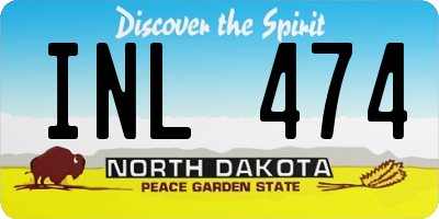 ND license plate INL474