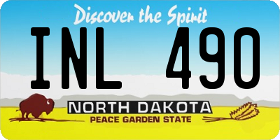 ND license plate INL490