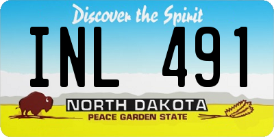 ND license plate INL491
