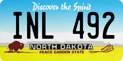 ND license plate INL492