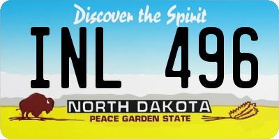 ND license plate INL496