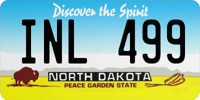 ND license plate INL499
