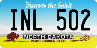 ND license plate INL502