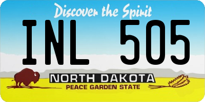 ND license plate INL505