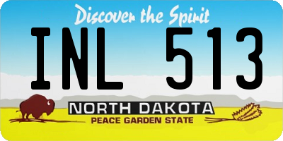 ND license plate INL513