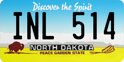 ND license plate INL514
