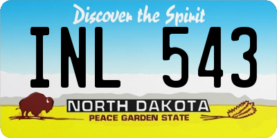 ND license plate INL543
