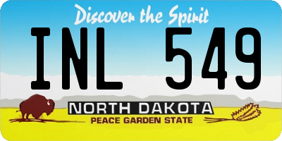 ND license plate INL549