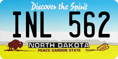 ND license plate INL562