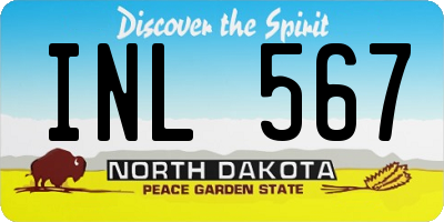 ND license plate INL567
