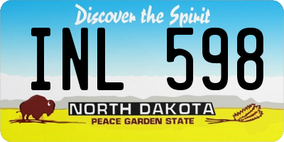ND license plate INL598