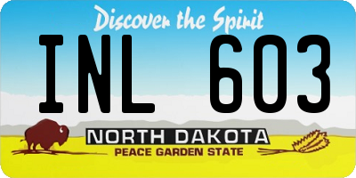 ND license plate INL603