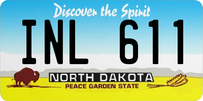 ND license plate INL611