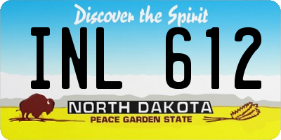 ND license plate INL612