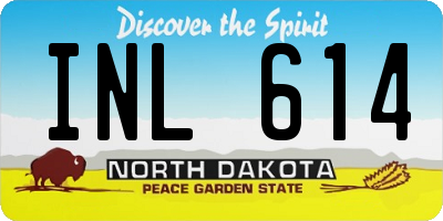ND license plate INL614