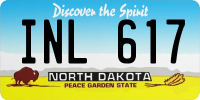 ND license plate INL617
