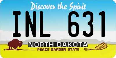 ND license plate INL631