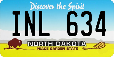 ND license plate INL634