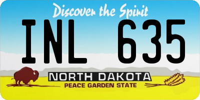 ND license plate INL635