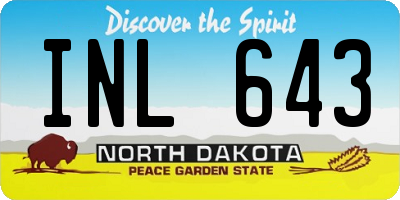 ND license plate INL643
