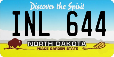 ND license plate INL644