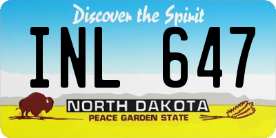 ND license plate INL647