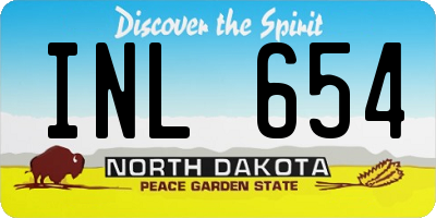 ND license plate INL654
