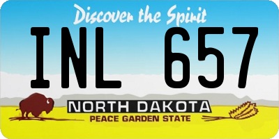 ND license plate INL657