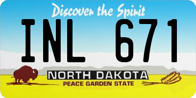 ND license plate INL671