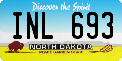 ND license plate INL693