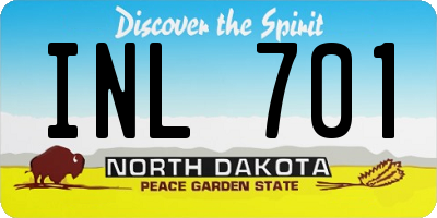 ND license plate INL701